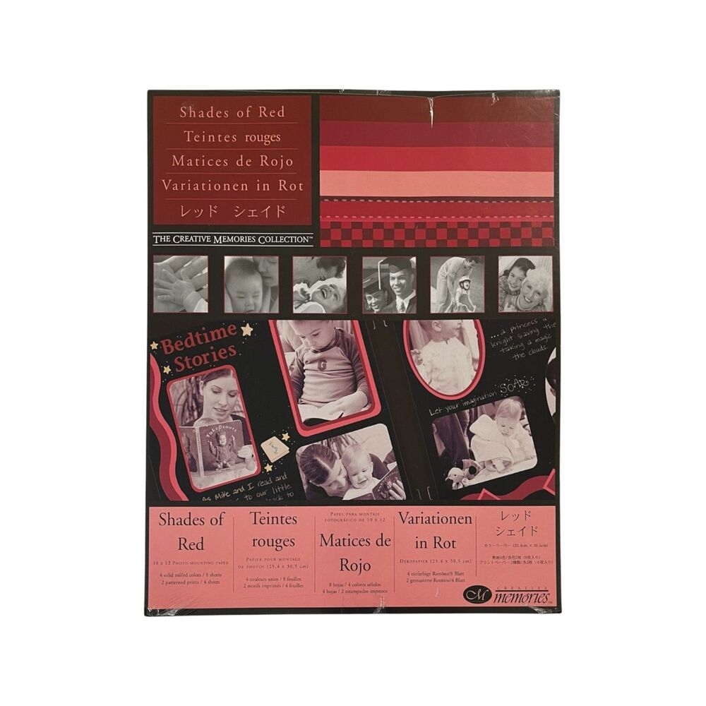 SHADES OF RED Creative Memories Designer Paper Pack 10 x 12 NEW NWT